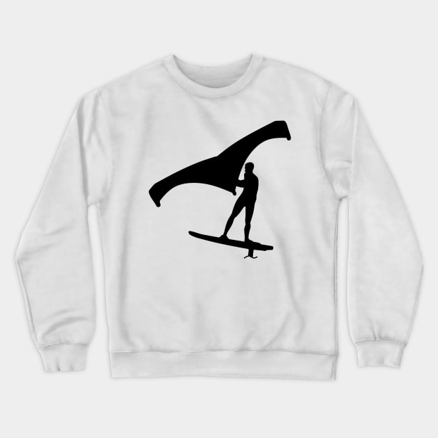 Wing surfer with foil wing Crewneck Sweatshirt by der-berliner